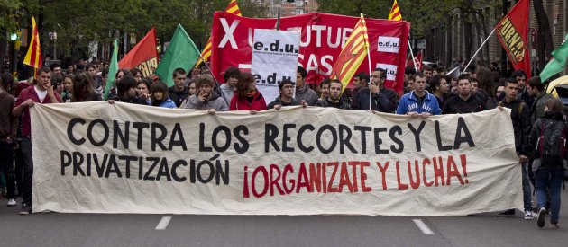 Student demonstration against cuts in public education, April 2012, Zaragoza, Spain Student demonstration against cuts in public education, April 2012, Zaragoza, Spain