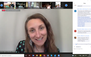 Image of woman during Zoom meeting