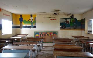 Empty school classroom in Senegal. 