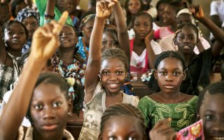 Students attend class at a public school in Taliko, a neighbourhood of Bamako