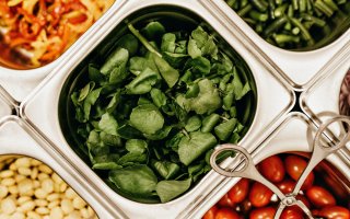 Image showing arial view of metal containers containing a range of vegetables