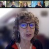Screenshot of Zoom call showing Sandra Fredman talking with several thumbnail images of people with virtual hands raised