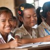 Pupils in their classroom in Cambodia